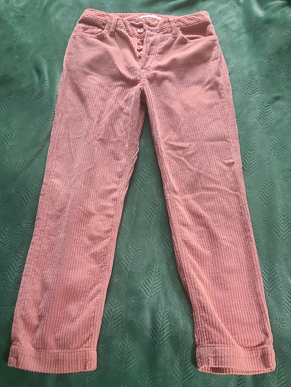 GRLFRND Pink Corduroy Straight-Leg Jeans